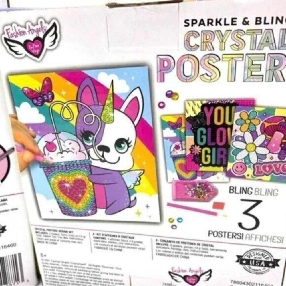 Fashion Angels 3D Llama Puzzle Kit and Crystal Posters Design Art Set New